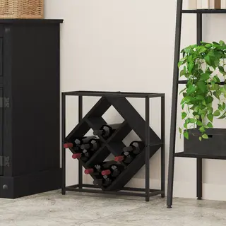 Vidaxl - Weinregal Schwarze Eiche 51 X 18 X 52, 5 Cm Holzwerkstoff
