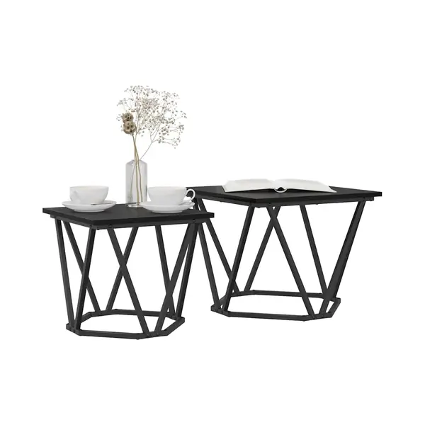 Beistelltisch-set 2 Pcs Schwarze Eiche 50 X 50 X 40 Cm Vidaxl thumbnail