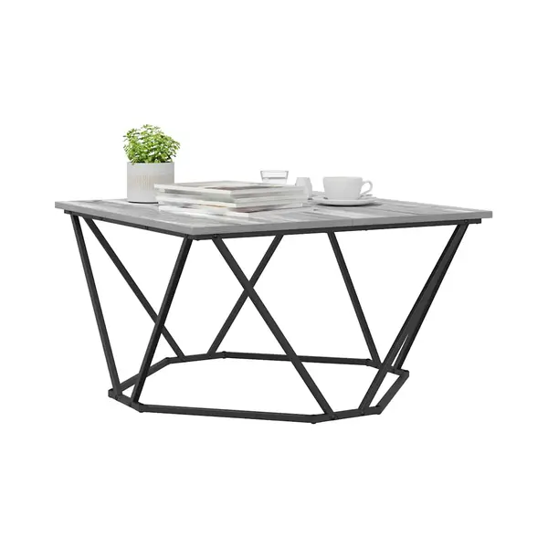 Vidaxl - Couchtisch Grau Sonoma 80 X 80 X 45 Cm Ingenieurholz Und Stahl thumbnail