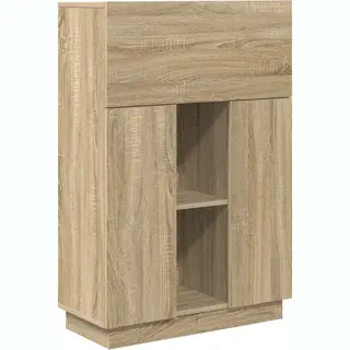 VidaXL Desk Sonoma Oak 71.5 X 31.5 X 106.5 Cm Engineered Wood, Modern Rectangular Desk, Compact Home Office Workspace, Functional Storage With