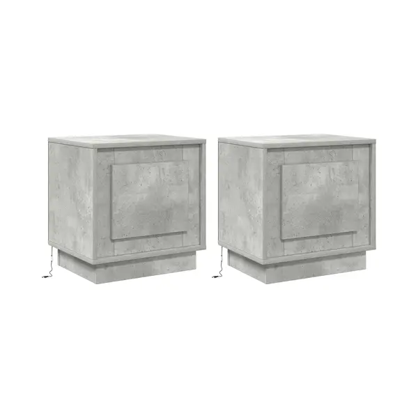 Nachttisch Mit 2 Pcs Betongrau 44 X 34.5 X 45 Cm Holzwerkstoff Vidaxl thumbnail