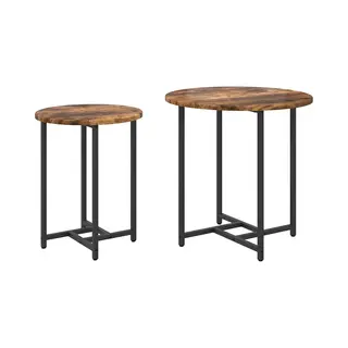 VidaXL Beistelltisch-Set 2 Pcs Geräucherte Eiche Und Schwarz