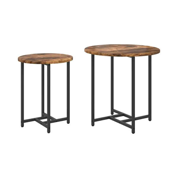 VidaXL Beistelltisch-Set 2 Pcs Geräucherte Eiche Und Schwarz thumbnail
