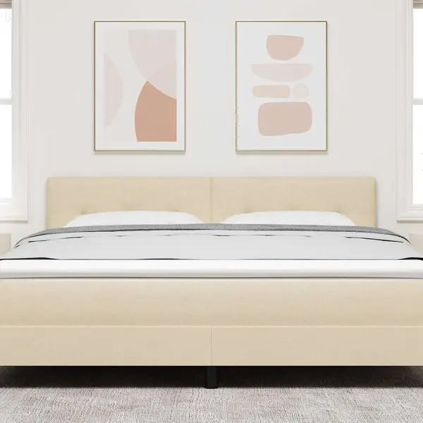 Led-kopfteil Mit Led -streifenleuchten Creme 180 Cm Stoff Vidaxl thumbnail
