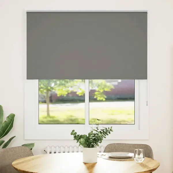 Vidaxl Verdunkelungsrollo Grau 130x130cm Stoffbreite 126, 6cm Polyester thumbnail