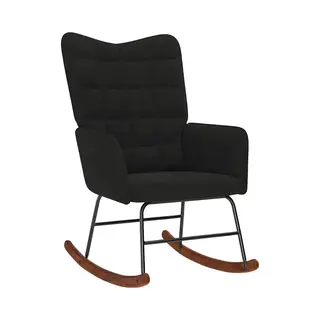 Schaukelstuhl Schwarz Samt Vidaxl