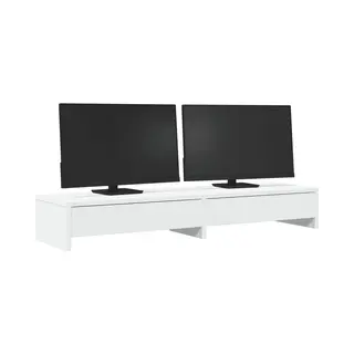 VidaXL Monitor Stand With Drawers White 100x27x15 Cm Engineered Wood