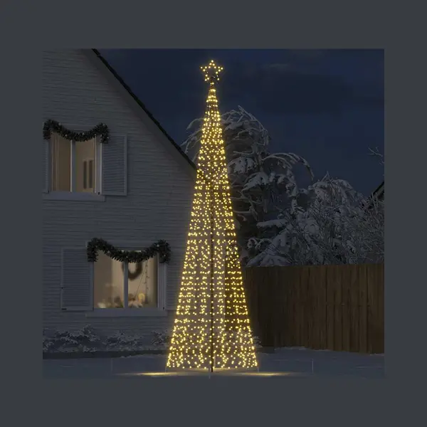 VidaXL Led Weihnachtsbaum Mit Erdspießen 1534 LEDs Warmweiß 500 Cm thumbnail