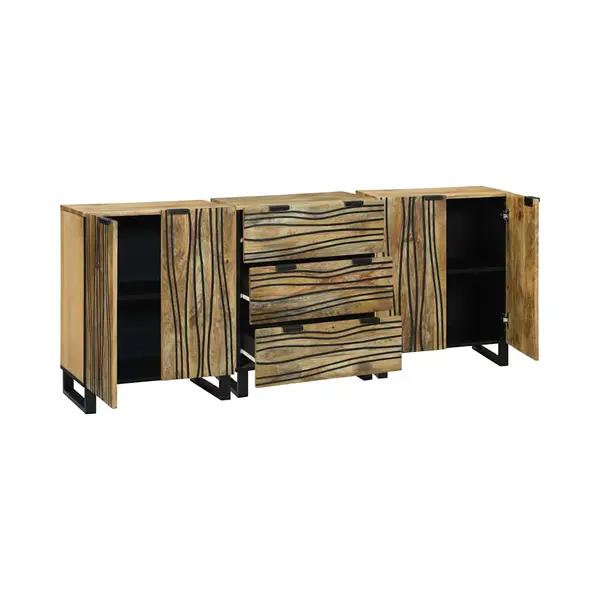 VidaXL Badkamermeubel Set Met Lade Met Plank 3 Pcs Bruin Bewerkt Hout thumbnail
