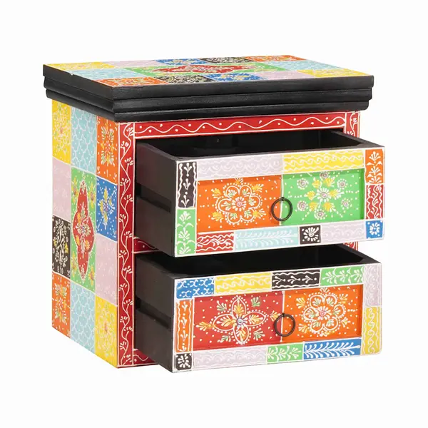 VidaXL Nachttisch Mit Schubladen 2 Pcs Mehrfarbig 40 X 30 X 40 Cm thumbnail