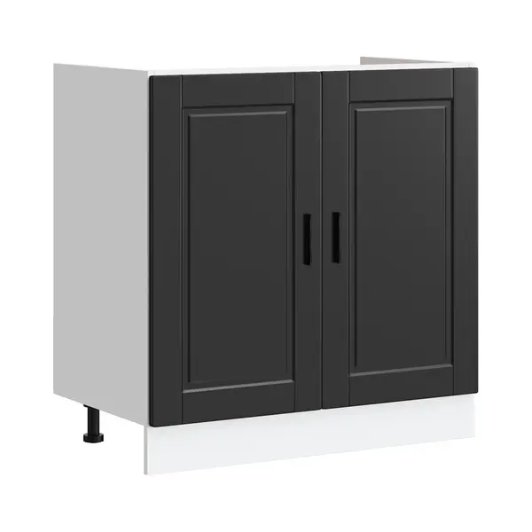 VidaXL Spülenunterschrank Porto Schwarz 80x46x81, 5 Cm Holzwerkstoff thumbnail