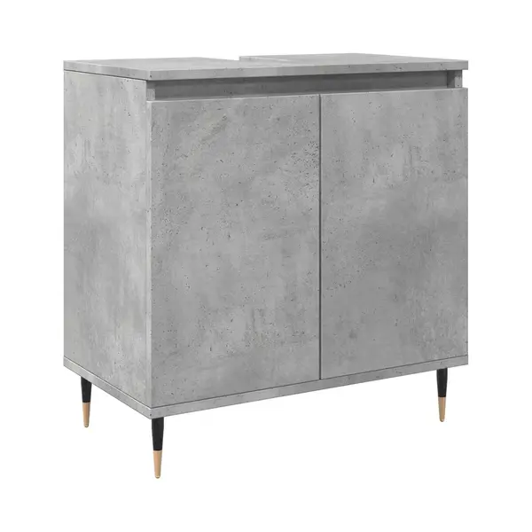 VidaXL Badezimmer-Set Badschrank Betongrau 58 X 33 X 60 Cm Holzwerkstoff, (1-St) thumbnail