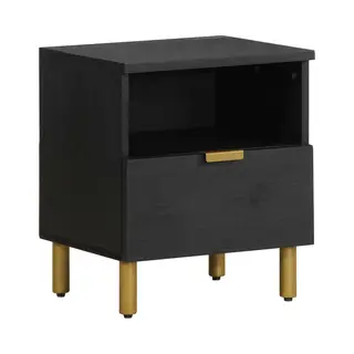 VidaXL Nachtkastje 40x33x46 Cm Bewerkt Hout Zwart