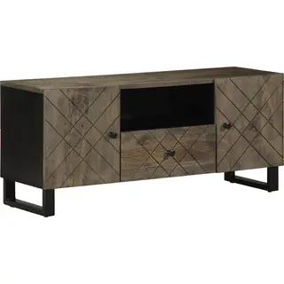 VidaXL Tv-Schrank Schwarz 105x33x46 Cm Massivholz Mango