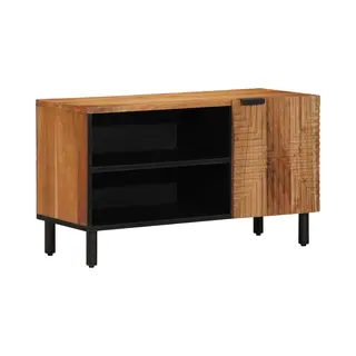 Vidaxl - Tv-schrank Mit Regal Braun 80 X 31, 5 X 46 Cm Massivholz Akazie
