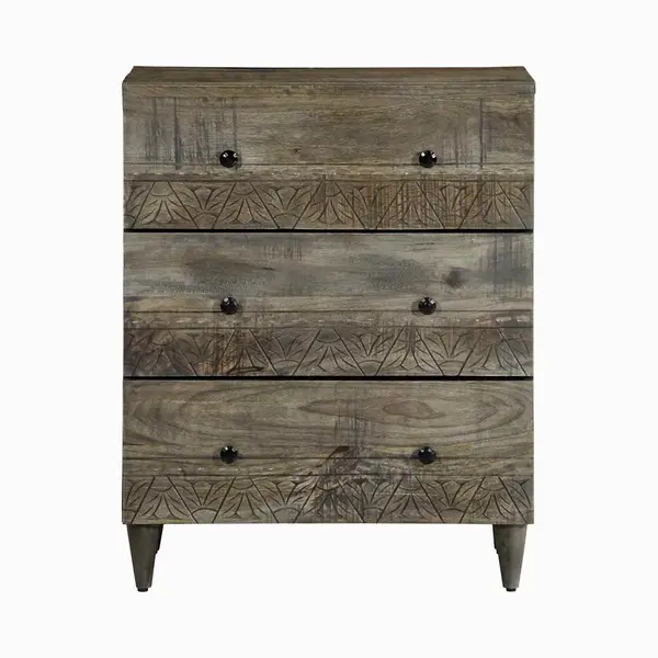 VidaXL Sideboard Hellgrau 60x33, 5x75 Cm Massivholz Mango thumbnail