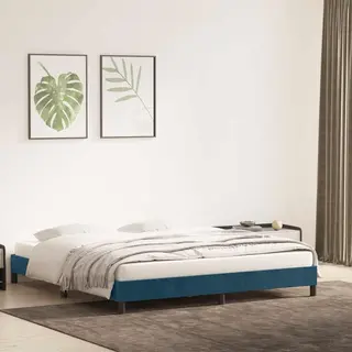 VidaXL Bettgestell Ohne Matratze Dunkelblau 180x210 Cm Samt