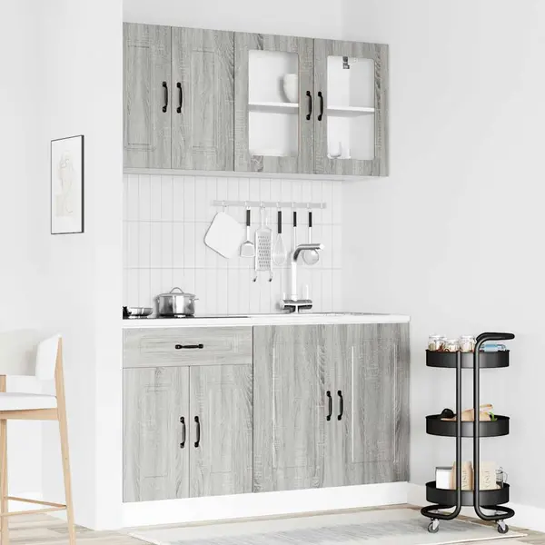 VidaXL 4-tlg. Küchenschrank-Set Kalmar Grau Sonoma Holzwerkstoff thumbnail
