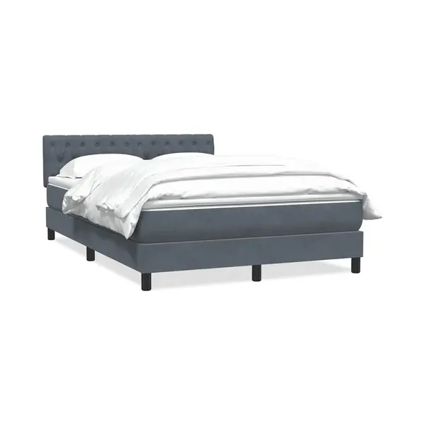 Boxspringbett Mit Matratze Dunkelgrau 140x220 Cm Samt Vidaxl thumbnail