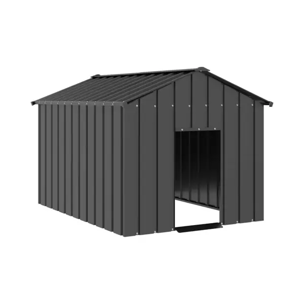 Hundehütte Mit Dach 113x153x101 Cm Verzinkter Stahl - Vidaxl thumbnail