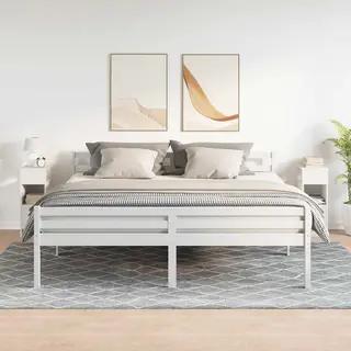 VidaXL Bedside Cabinets 2pcs With Drawer, White Engineered Wood Nightstands 25x31x66 Cm, Modern Rectangular Side Tables For Bedroom