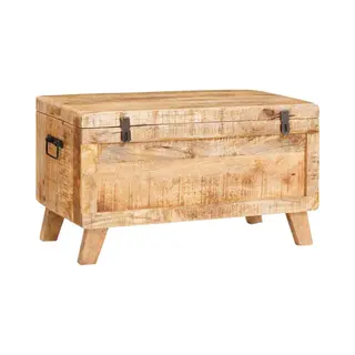 VidaXL Opbergbox Met Opslag Met Slot 70 X 35 X 40 Cm Massief Mangohout
