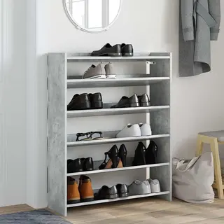 Schuhregal Betongrau 80x25x100 Cm Holzwerkstoff Vidaxl