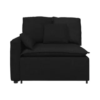 VidaXL Modulares Sofa Endmodul Mit Armlehne Kissen Schwarz 100 Cm