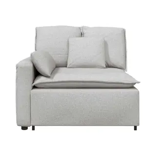 Modulares Sofa Endmodul Mit Armlehne Kissen Wolkengrau 100 Cm - Vidaxl