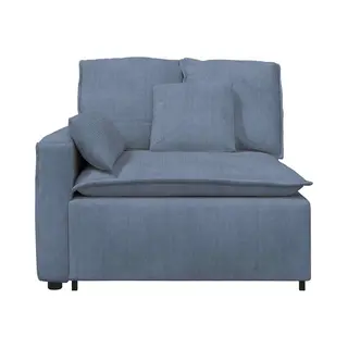 Modulares Sofa Endmodul Mit Armlehne Kissen Blau 100 Cm Vidaxl