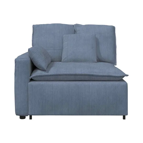 Modulares Sofa Endmodul Mit Armlehne Kissen Blau 100 Cm Vidaxl thumbnail