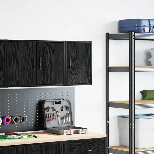 Garagen-wandschrank Schwarz Holzwerkstoff Vidaxl thumbnail