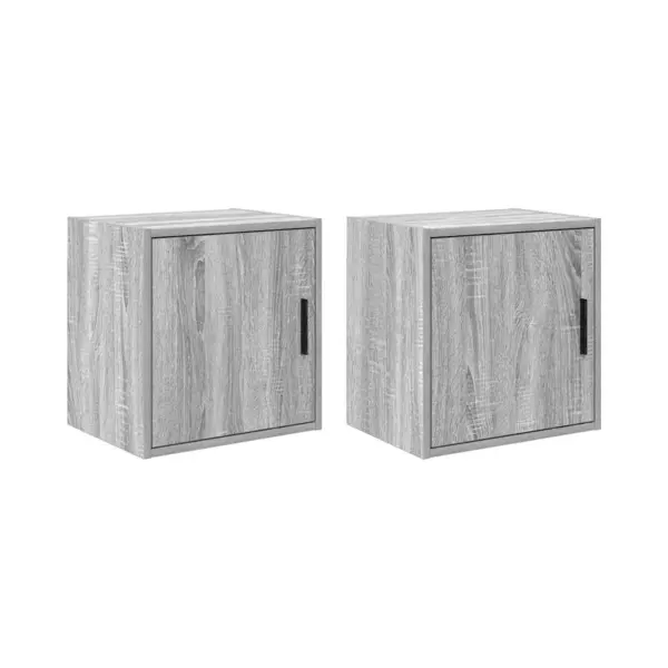 VidaXL Garage Wall Cabinets 2 Pcs - Grey Sonoma, Engineered Wood, 40x30x41 Cm, Stable, Durable Storage For Garages, Workshops, Offices thumbnail