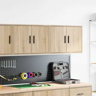 VidaXL Garagewandkasten 2 St Spaanplaat Sonoma Eikenkleurig