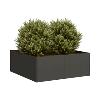 Pflanzkübel Schwarz 80x80x30 Cm Stahl Vidaxl