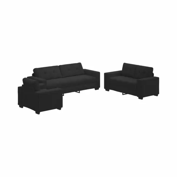 VidaXL Sofa Set 3 Pcs Schwarz 221 X 80 X 80 Cm Samt thumbnail