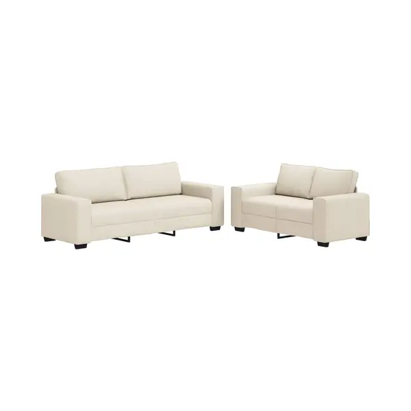 Sofa Mit Kissen Mit Kissen 2 Pcs Beige 221 X 77 X 82 Cm Leinen Vidaxl thumbnail
