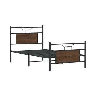 VidaXL Bettgestell Ohne Matratze Braun Eiche 90x200 Cm Holzwerkstoff