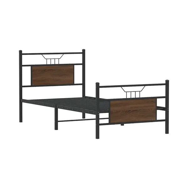 VidaXL Bettgestell Ohne Matratze Braun Eiche 90x200 Cm Holzwerkstoff thumbnail
