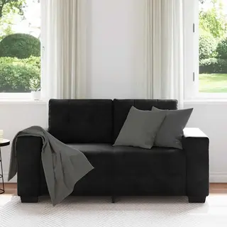 VidaXL Sofa Zweisitzer-Sofa Schwarz 160x77x82 Cm Samt, 1 Teile