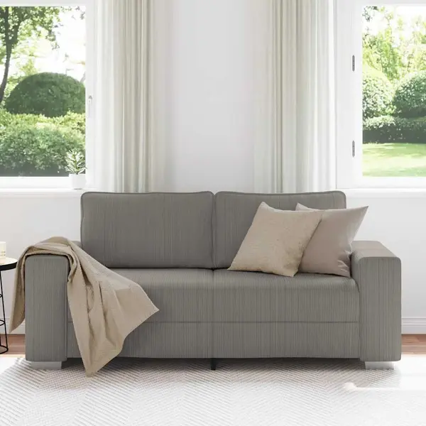 Zweisitzer-sofa Hellgrau 140 Cm Cordstoff - Vidaxl thumbnail