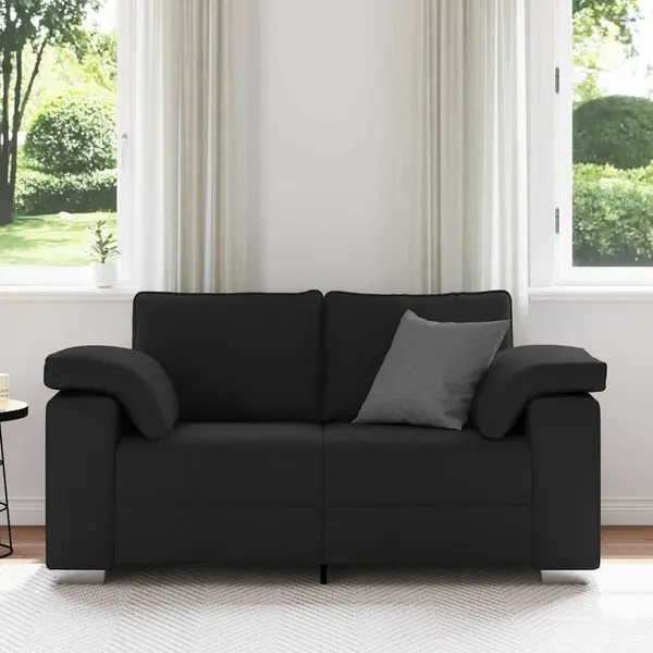 Sofa Mit Kissen Schwarz 160 X 77 X 82 Cm Stoff Vidaxl thumbnail