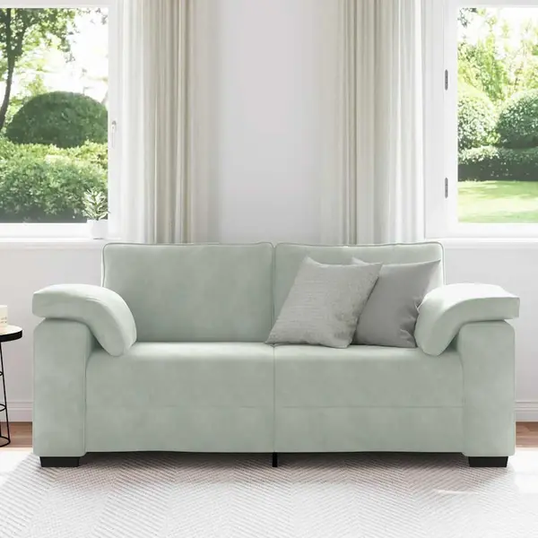 VidaXL Zweisitzer-Sofa Hellgrau 140 Cm Samt, 2-Sitzer-Sofa, Couch, Wohnzimmer-Sitzmöbel, Sofa, Gepolstertes Sofa, Wohnzimmersofa thumbnail