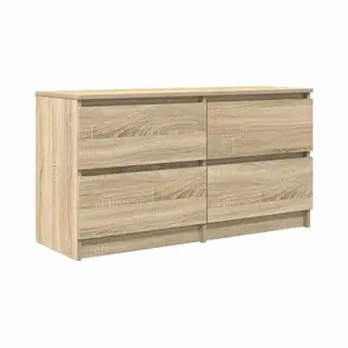 VidaXL Tv Cabinet/Entertainment Center - Concrete Grey Engineered Wood With 4 Drawers - Modern Media Storage Unit For Living Room/Bedroom - Compact