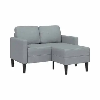 VidaXL 2-Sitzer-Sofa Mit Chaiselongue L-Form Hellgrau 125 Cm Stoff, 2-Sitzer-Sofa Fr Schlafzimmer, Zweisitzer-Couch