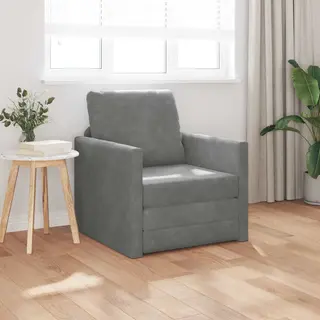 VidaXL Sofa Schlafsofa 60cm Dunkelgrau Samt, 1 Teile