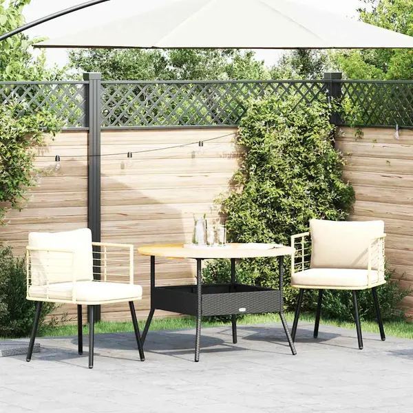 VidaXL Gartenstühle 2 Stk. Mit Kissen Natur Poly Rattan thumbnail