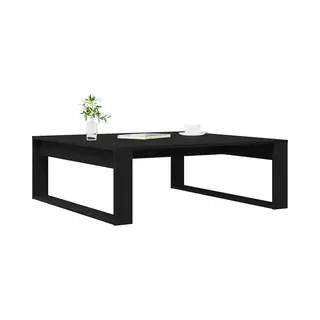 VidaXL Coffee Table Black Oak 100 X 100 X 35 Cm Engineered Wood, Living Room, Modern Coffee Table, Accent, Functional Furniture, Durable Indoor