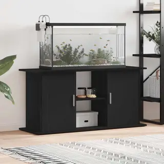 VidaXL Aquariumstandaard Zwarte Eik 121x41x58 Cm Bewerkt Hout