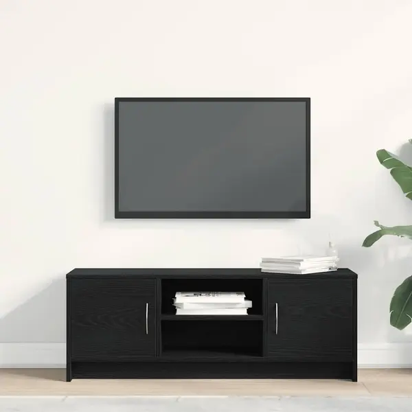 Tv-schrank Eiche Schwarz 102x30x37, 5 Cm Holzwerkstoff Vidaxl thumbnail